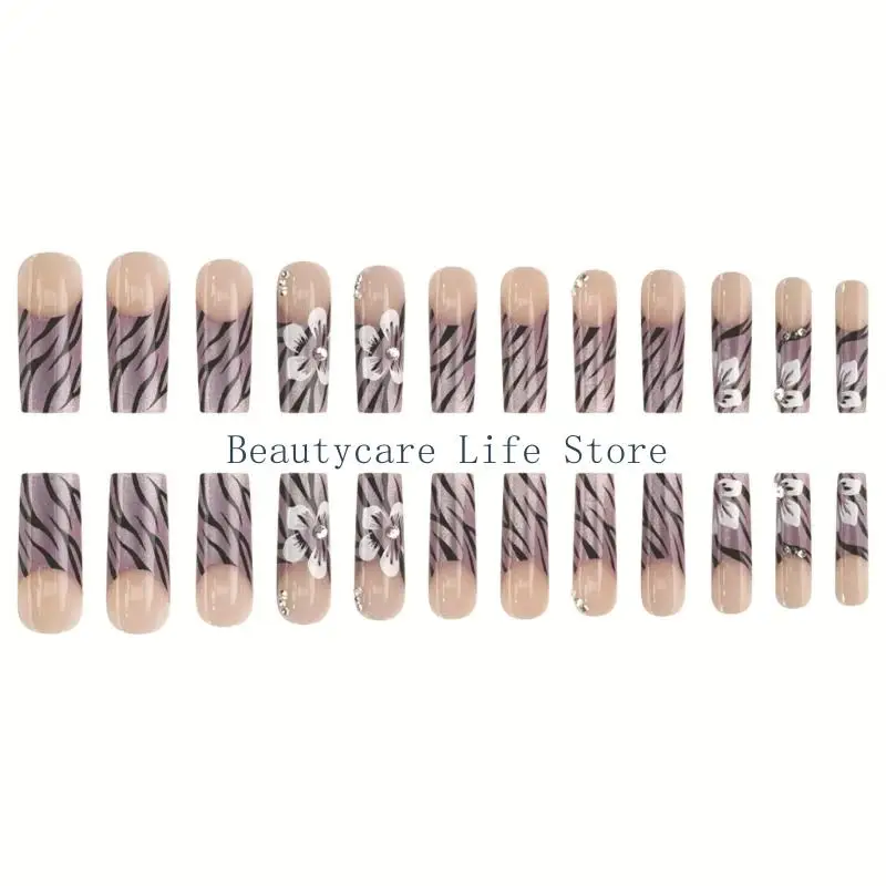 652C Coffin Press on Cats Eye Finino chiodo con luccichi disegni GUSE COPERCHI SULLA GLOSSA ACRILICA ACRILICA ALLOGI