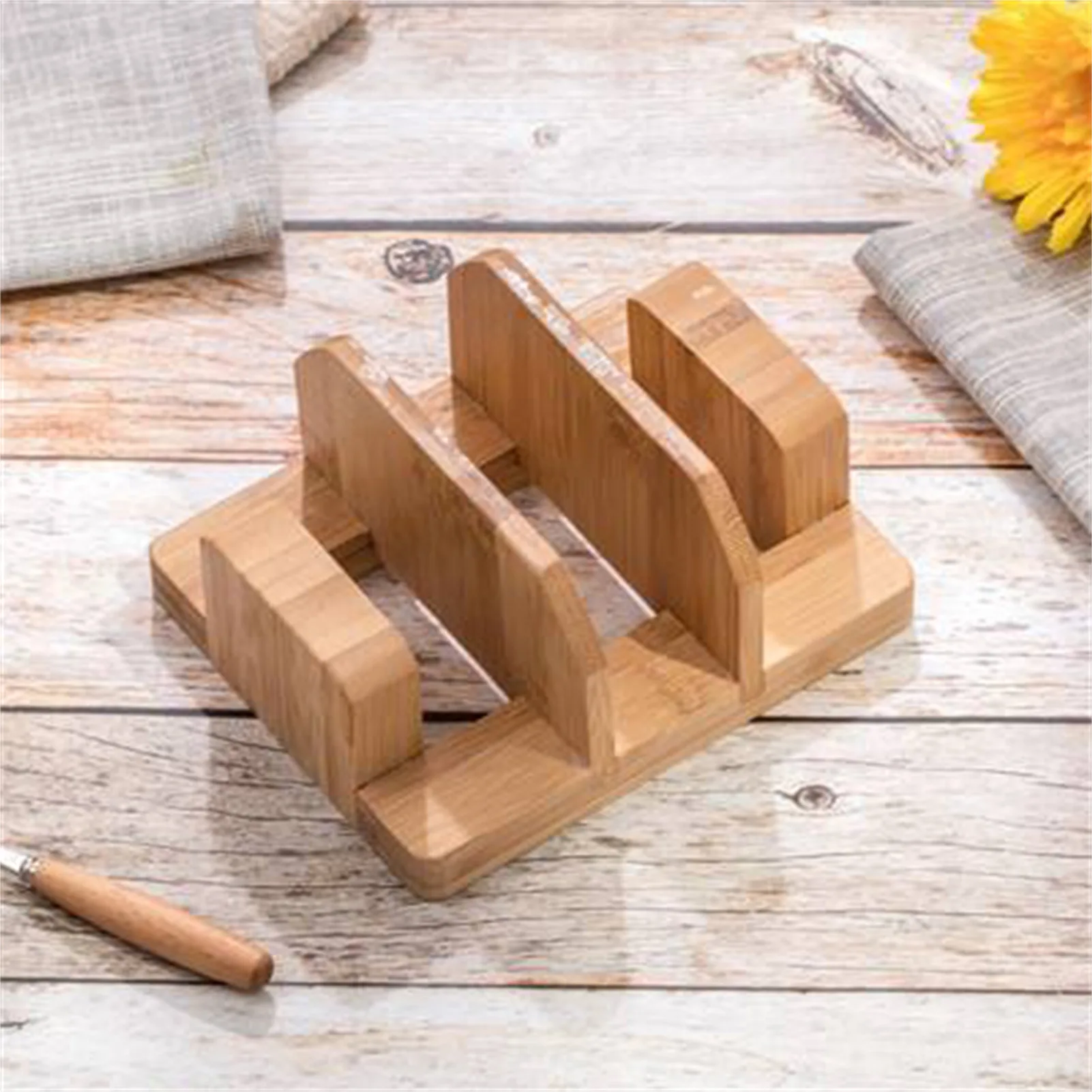 

Kitchen Organizer Rack Wooden Cutting Board Storage Rack Multi Functional Bowl Plate Pot Lid Organizer Kitchen Storage Supplies