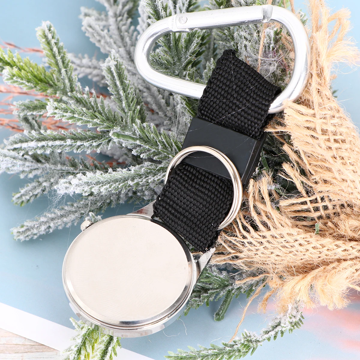 

Mountaineering Watch Clip-on Nurse Carabiner Compass Glow Simple Backpacking Pocket Watches for Hiking Travel Outdoor