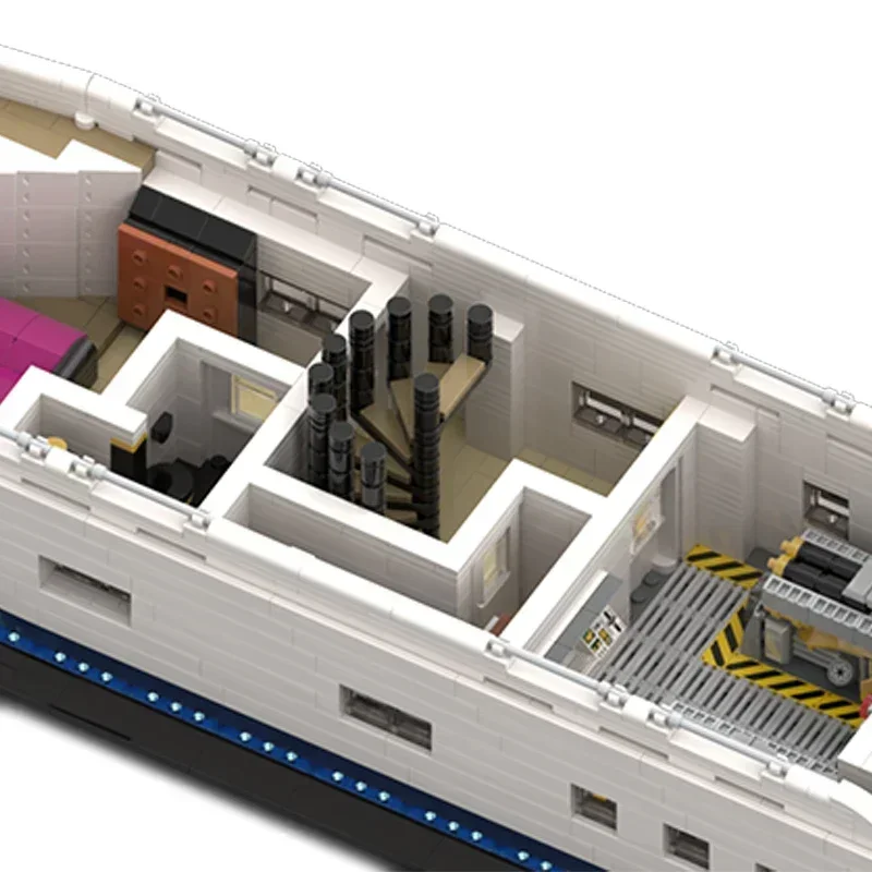 Moc Mattoni da costruzione Modello di yacht di lusso Minifigure Dimensioni Nave Tecnologia Blocchi modulari Regali Giocattoli di Natale Set fai da te Assemblaggio