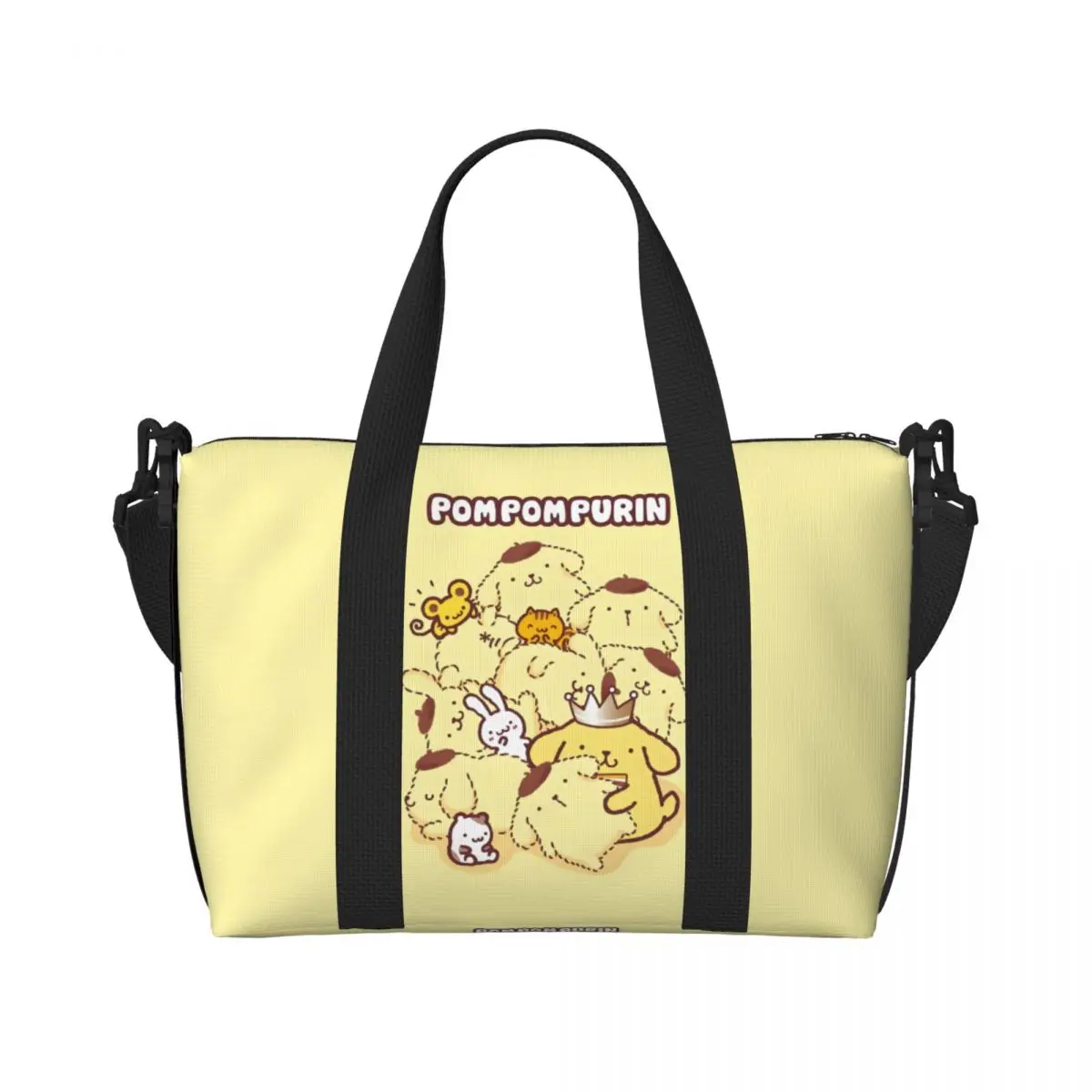 

Custom Cartoon Dog Pompompurin Tote Bag Women Big Capacity Kawaii Anime Gym Beach Travel Bags
