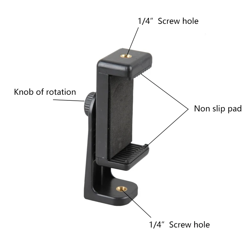 Rotable Mobile Phone Clip Supports Horizontal Vertical Shooting Universal 1/4