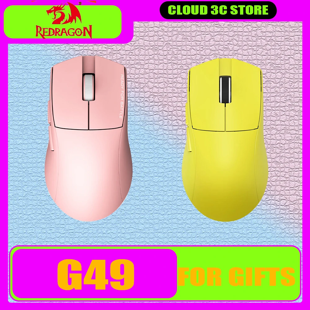 REDRAGON G49 Wireless Mouse PAW3395 26000DPI Tri Mode Bluetooth E-Sports Gaming Mouse Custom Lightweight PC Gamer Accessories