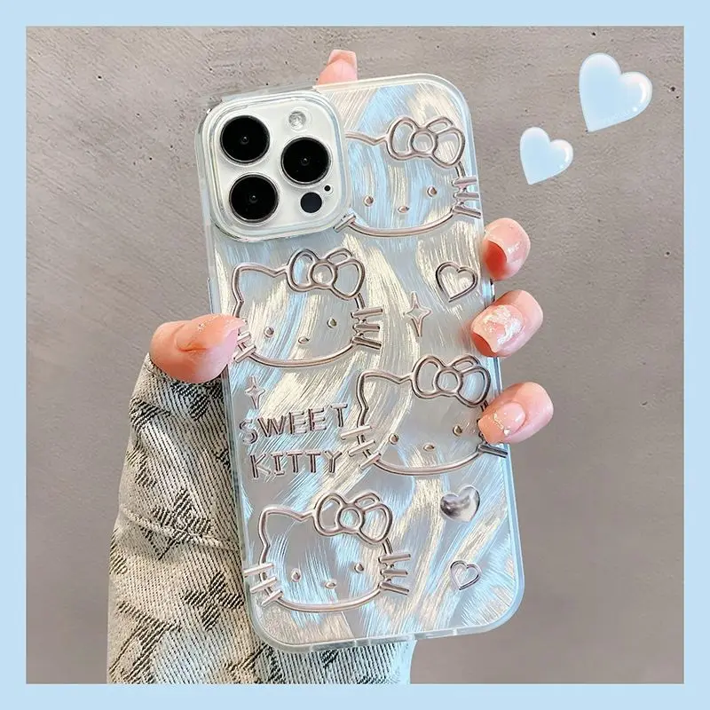 

Очаровательный чехол для iPhone Hello Kitty Love Design для iPhone 16 Pro Max 15, 14, 13, 12, 11, защитный чехол