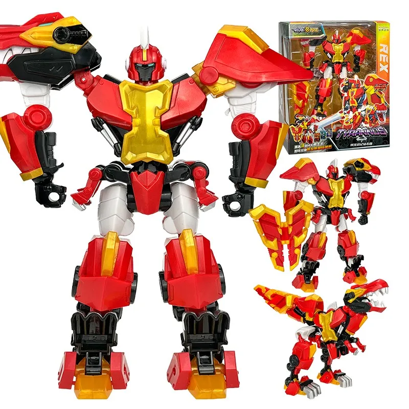 

Two Modes Big Super Ten Tyrannus Mecha Transformation Robot Toys with Weapon Action Figures Deformation Dinosaur Super 10 Toy