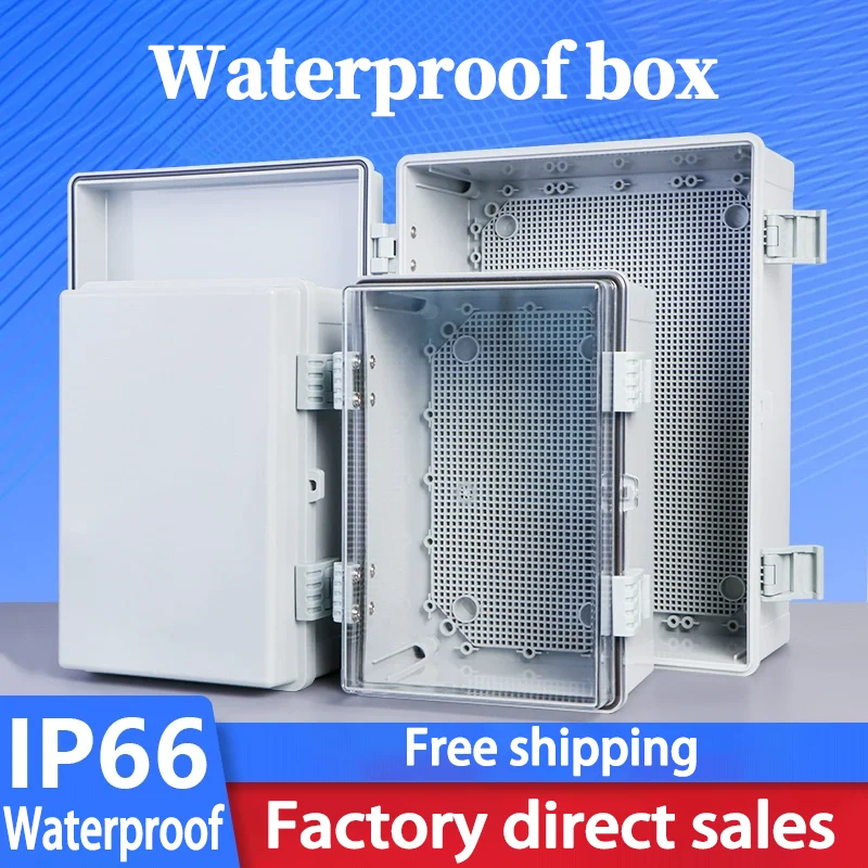 ABS Plastic Outdoor Waterproof Electrical Box Junction box IP66 Waterproof Gray/Transparent Cover Enclosure Junction Box