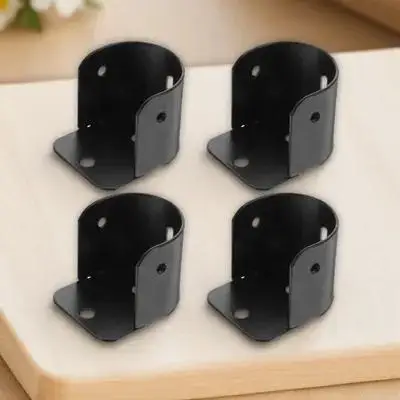 

4Pcs Flange Socket Closet Rod Holder Heavy Duty Iron Bracket for Wardrobe Shower Curtain Rod Support Closet Bracket