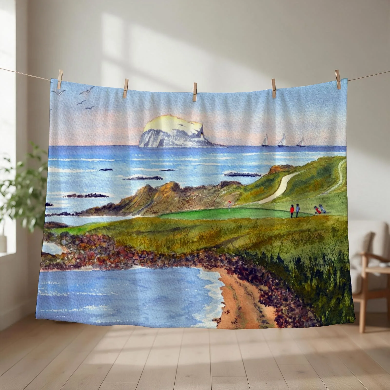 The Glen Golf Course 13th green North Berwick Scotland Throw Blanket Bed Fashionable Soft Big cosplay anime Furrys Blankets