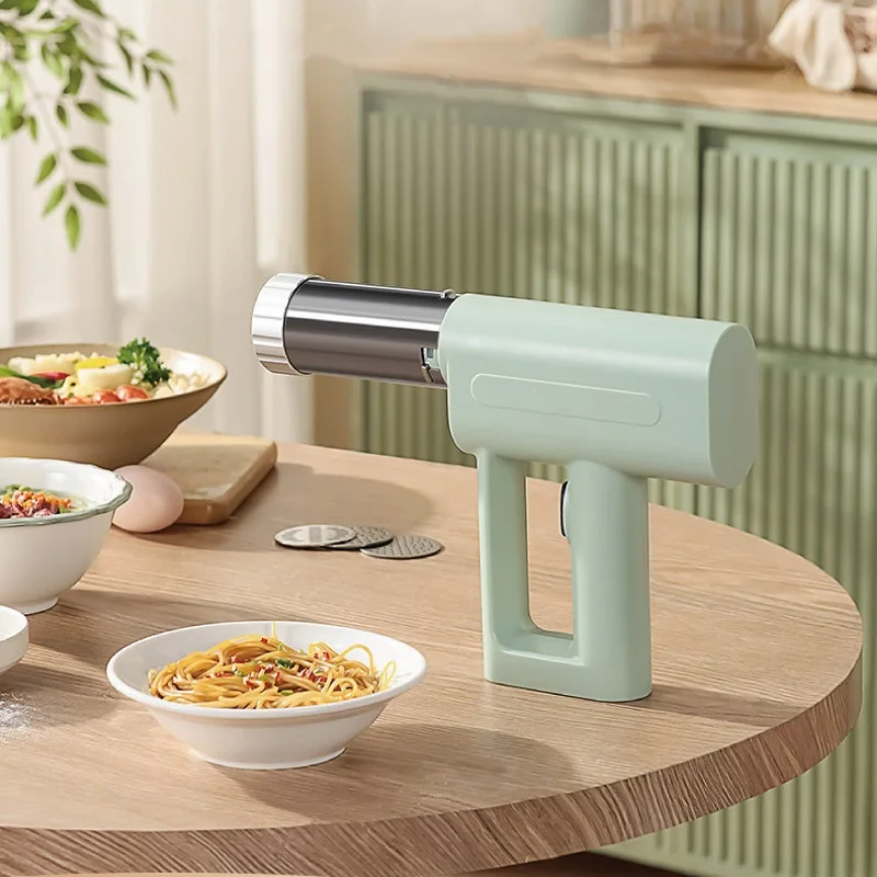 5 Molds Home Kitchen Noodle Machine Wireless Handheld Electric Noodle Gun Portable Automatic Dough Pressing Machine 1500mAh