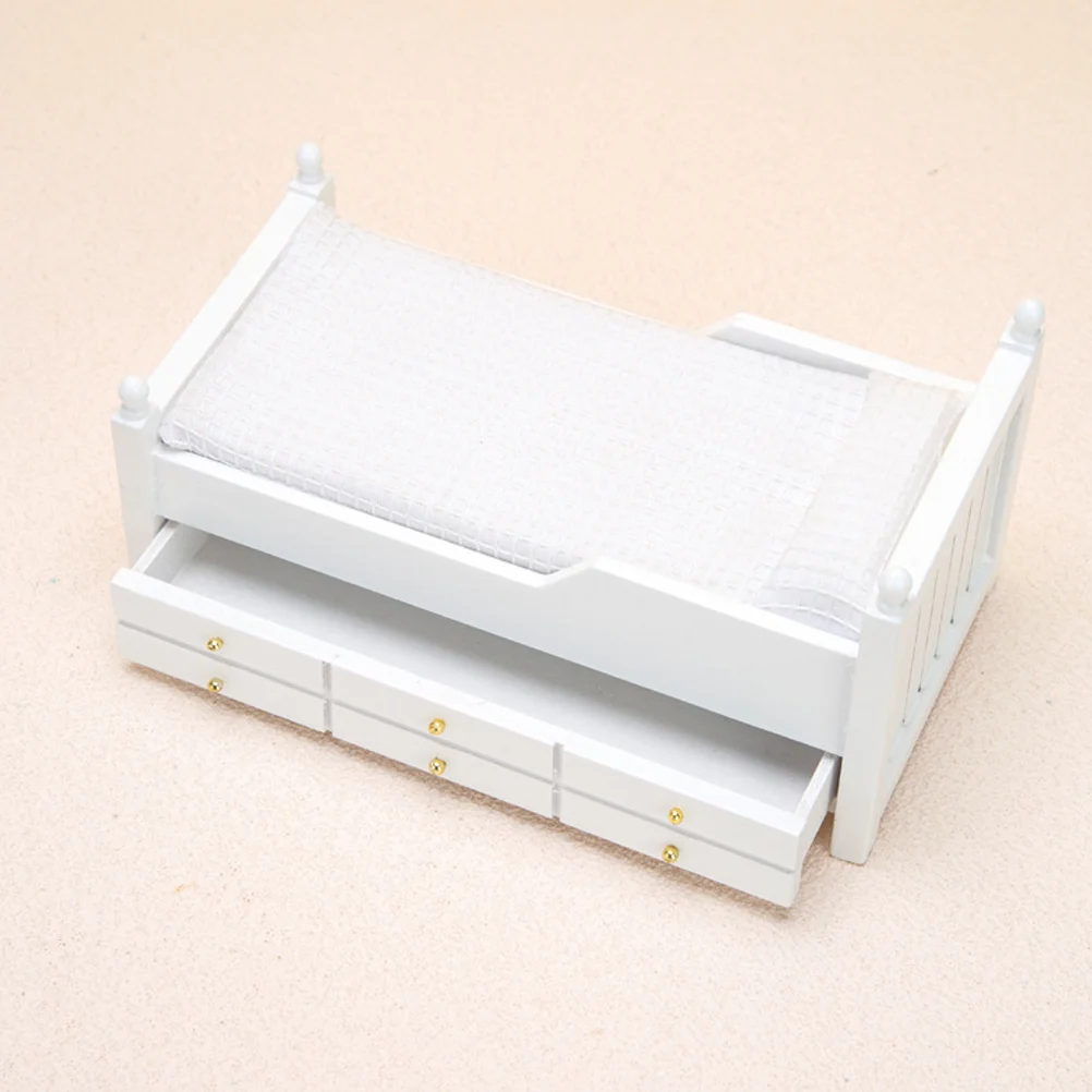 Mini House Bed Dolls Miniature Furniture Model Tiny Wooden Pretend Toy Baby Toys