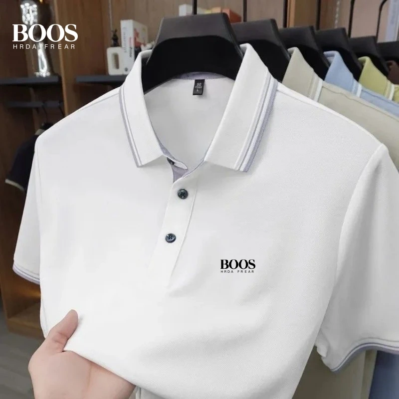 Summer men's high-quality short sleeved polo shirt new fashionable, casual, comfortable, breathable and cool top