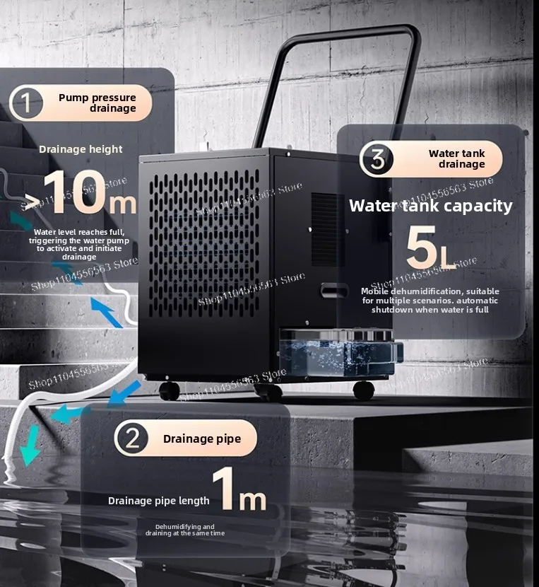 480 جزء في المليون مزيلات الرطوبة التجارية مع مضخة وخرطوم، مزيل الرطوبة في الطابق السفلي، وحدة أضرار المياه في الصناعة، شركات