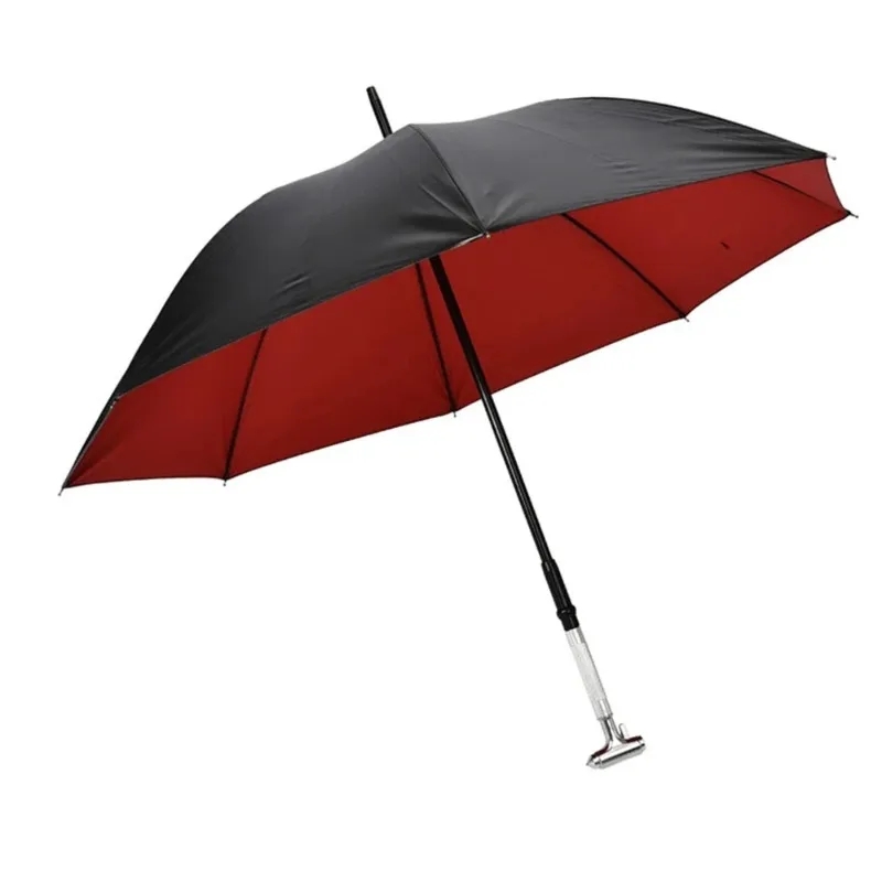 Multifunctional Broken Window Car Safety Hammer Self defense  Walking Cane Stick 2-In-1 Sturdy Windproof UV Protection Umbrella