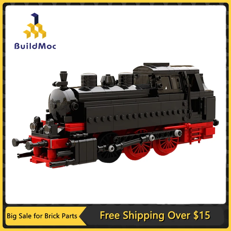 

MOC BR 80 Steam Engine Retro Train Building Bricks Kit Puzzle German Town Cargo Toy Train Children's Holiday Gift Building Block