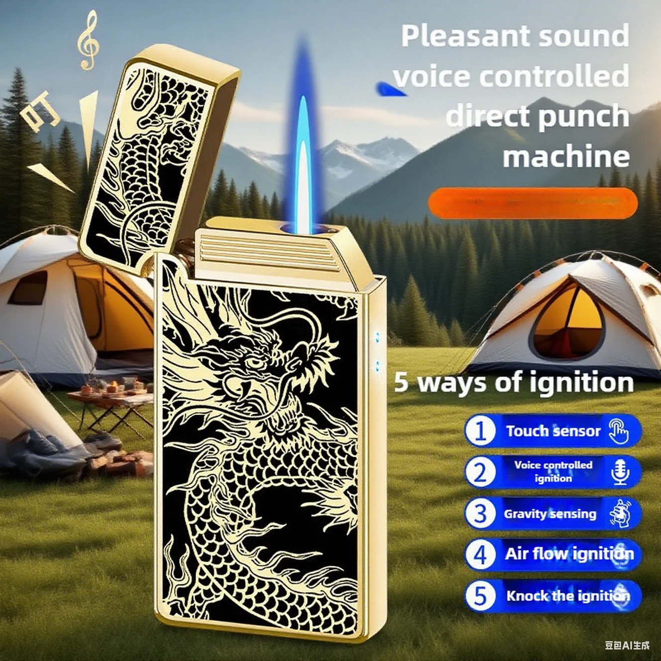

2025 New Ultra-Thin Metal Lighter Windproof Blue Fire Fashion Dragon Creative Lighter Portable Smoking Accessories Men's Gift