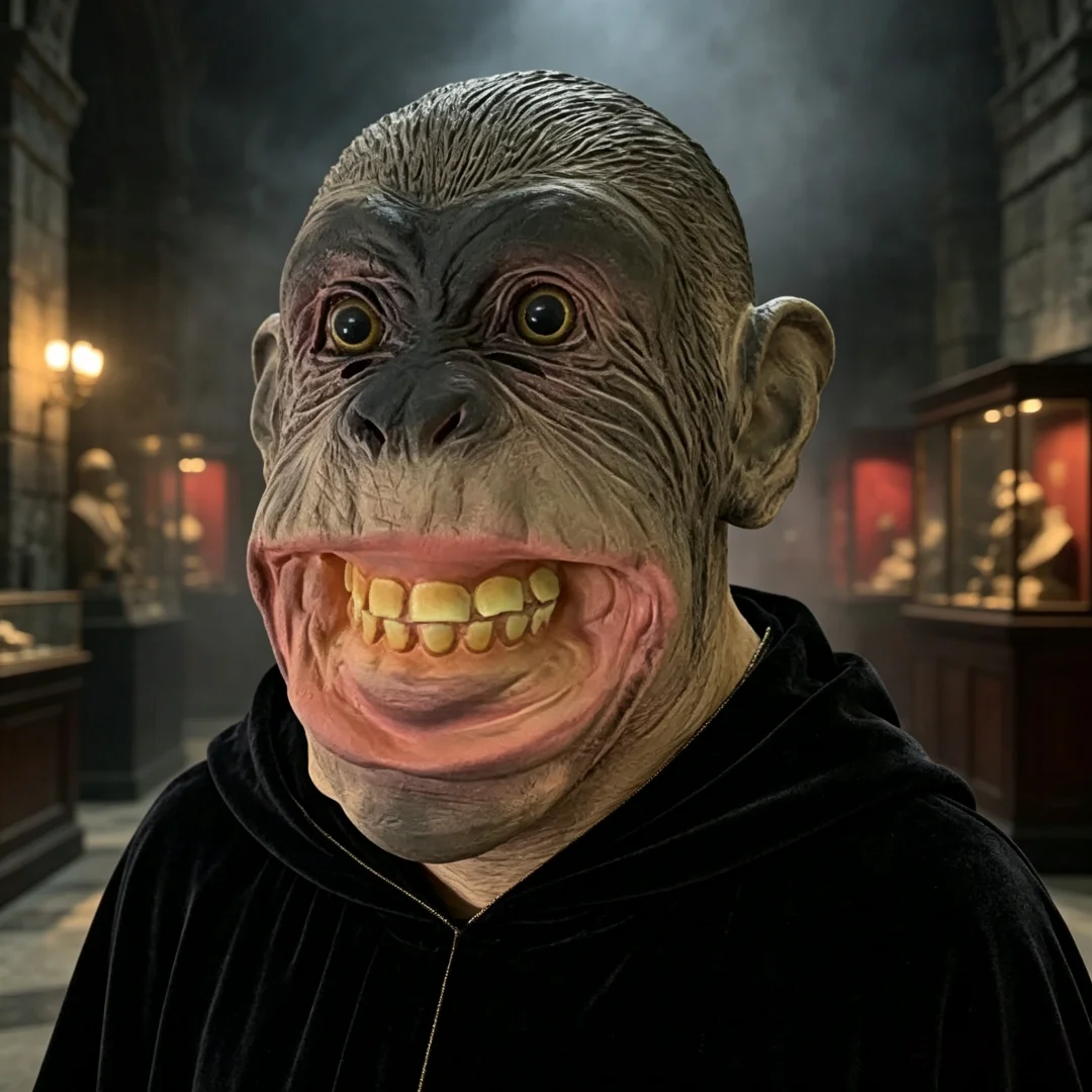 Funny Gorilla Latex Full Head Mask Big Mouth Animal Monkey Headgear For Halloween Masquerade Party Cosplay Costume Props