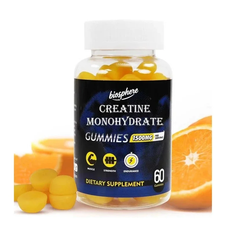 Creatine Monohydrate gummies,1500mg creatine supplement, used for muscle building, strength enhancement,and accelerated recovery