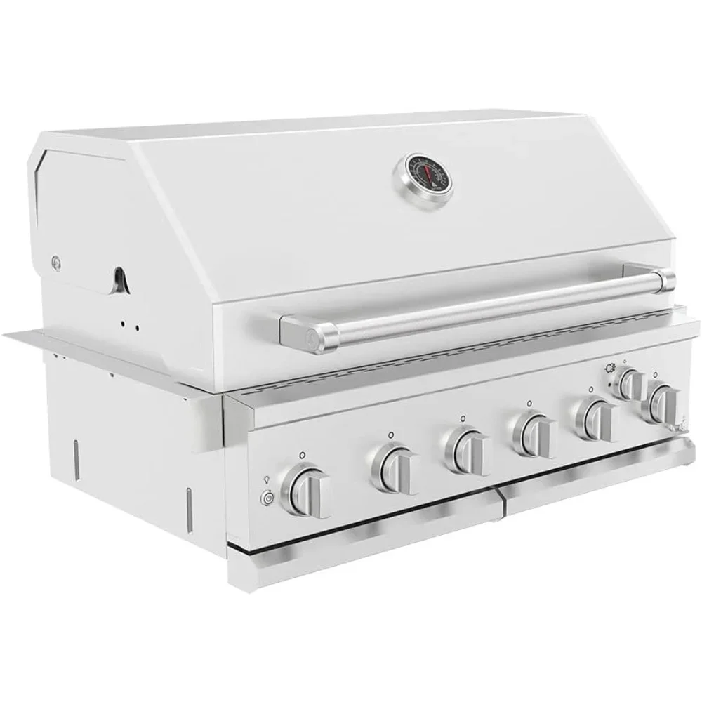 Premium Grill Built-in Head, 6-Burner with Rear Burner Propane Grill, Convertible to Natural Gas, 36 inches Built-In Island