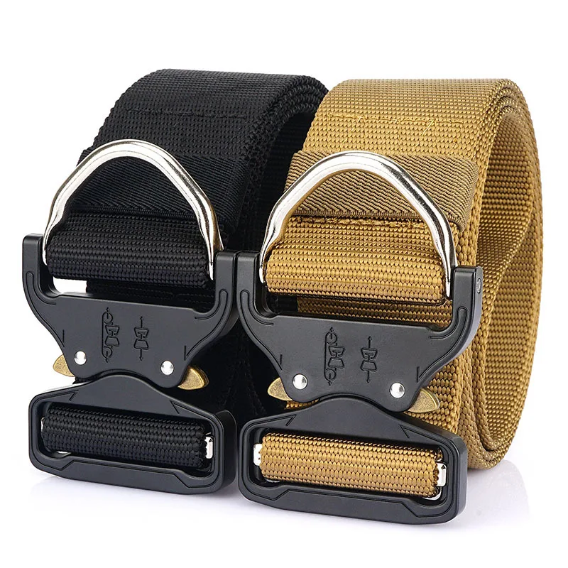 5 سنتيمتر واسعة الرجال في الهواء الطلق بقاء حزام التكتيكية النايلون الجيش العسكرية التدريب أحزمة مشبك معدني واجب زنار قوي ودائم #4