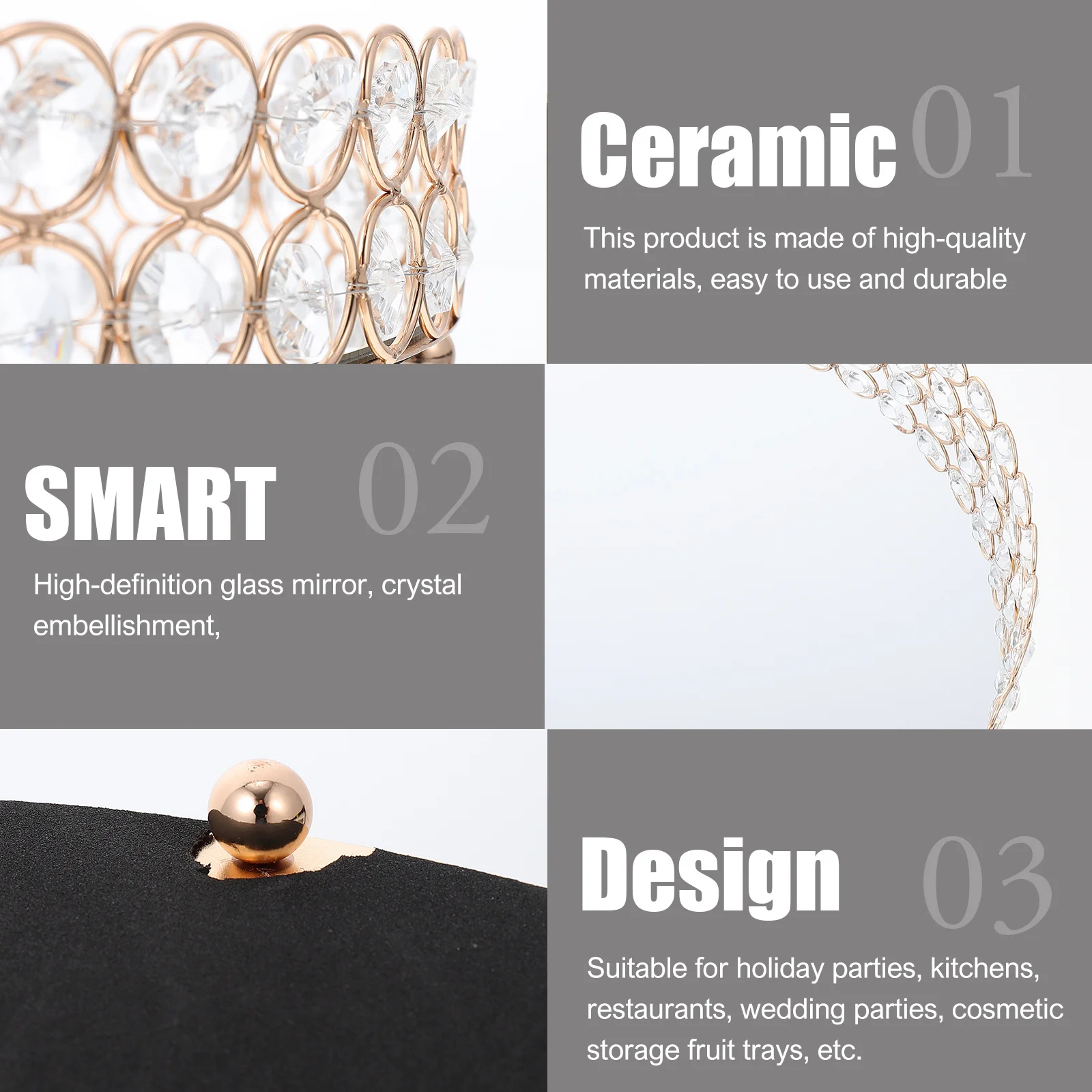 Practical Jewelry Organizer Elegant Round Tray for Earrings Rings Cosmetics Sundries Storage Home Dressing Table Decor