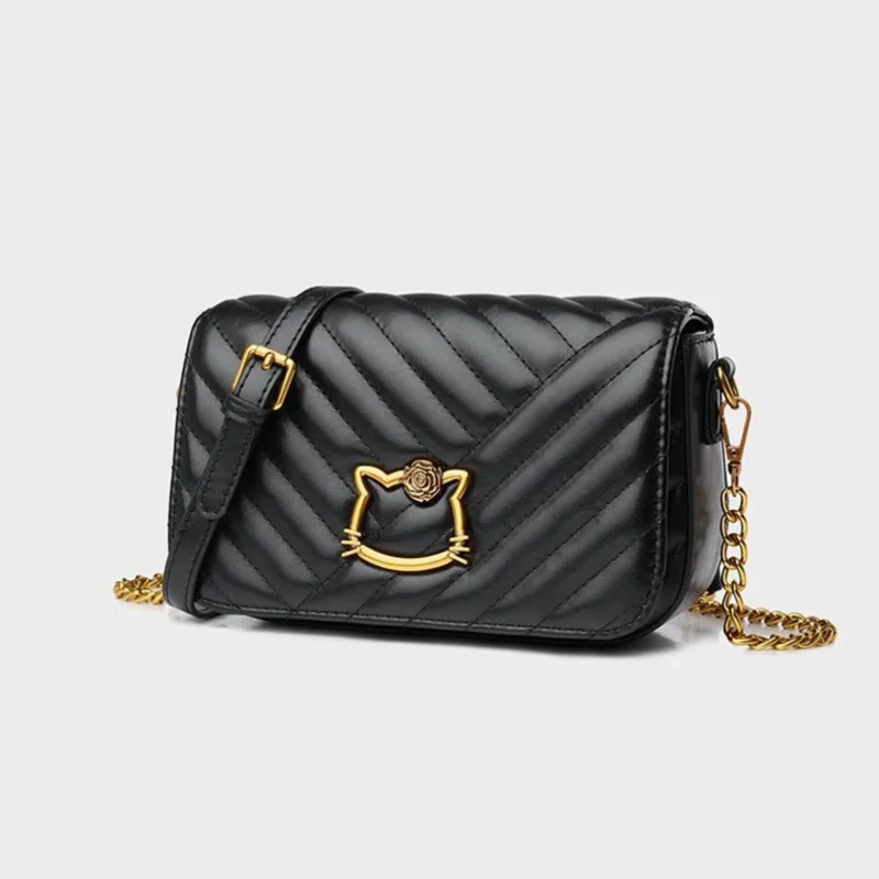 

Sanrio Hello Kitty New Fashion Shoulder Bag 2025 Simple Trend Versatile Chain Crossbody Bag Korean Version Office Lady Handbag