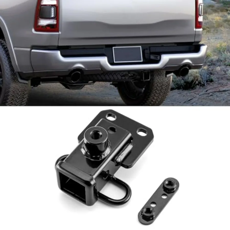 

2 Recver Rear Trailer Hitch No Drill Compatible with Dodge Ram 1500 2019-2025 with Factory Class 3 Towing Bumper Steel Black He