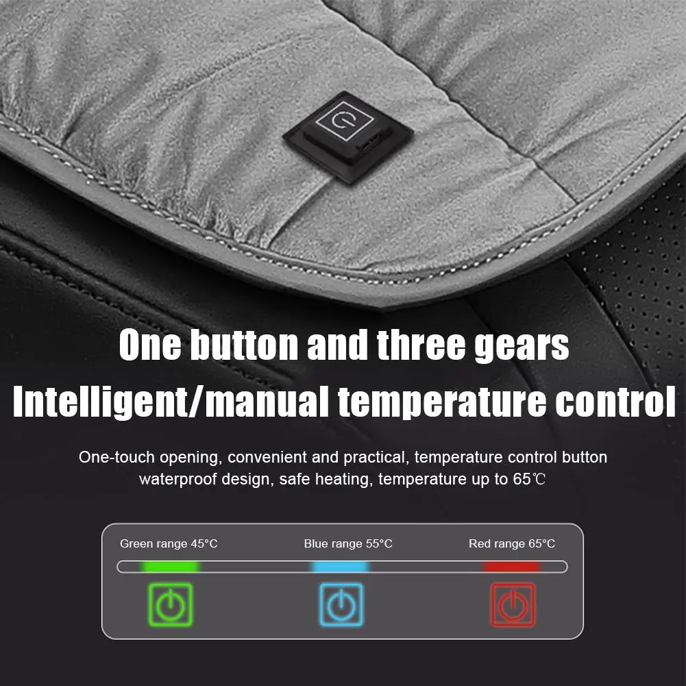 Universal 12V Graphene Winter Plush Seat Cushion Electric Heating Automatic Start Stop Car Seat Cushion Cover Car Accessories