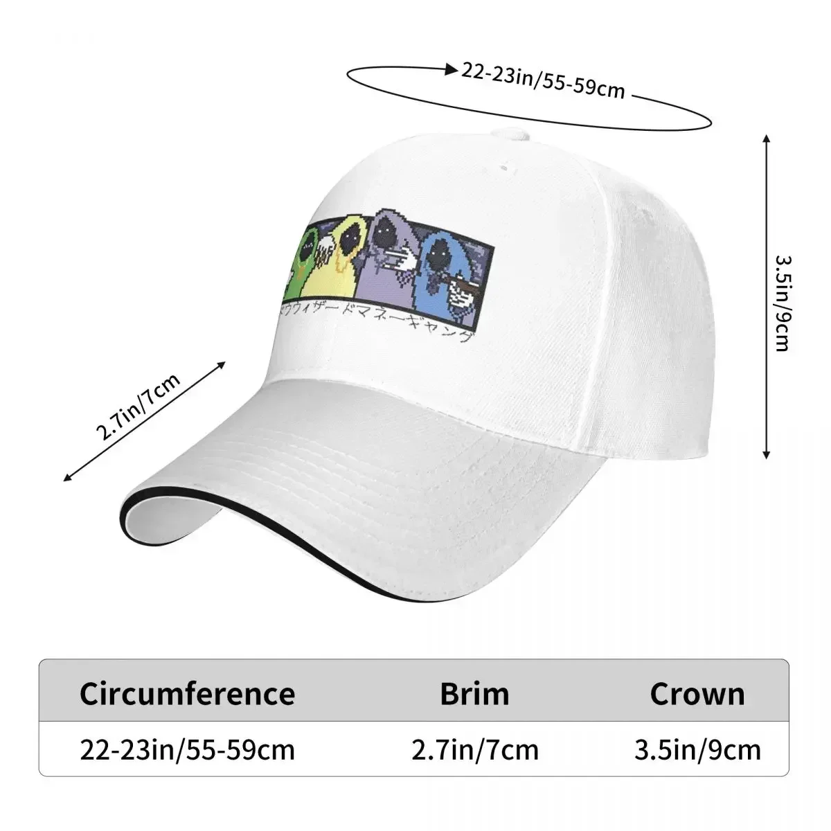 New SHADOW WIZARD MONEY GANG Pixel Art Cap Fashion Casual Baseball Caps Adjustable Hat Hip Hop Summer Unisex Baseball Hats