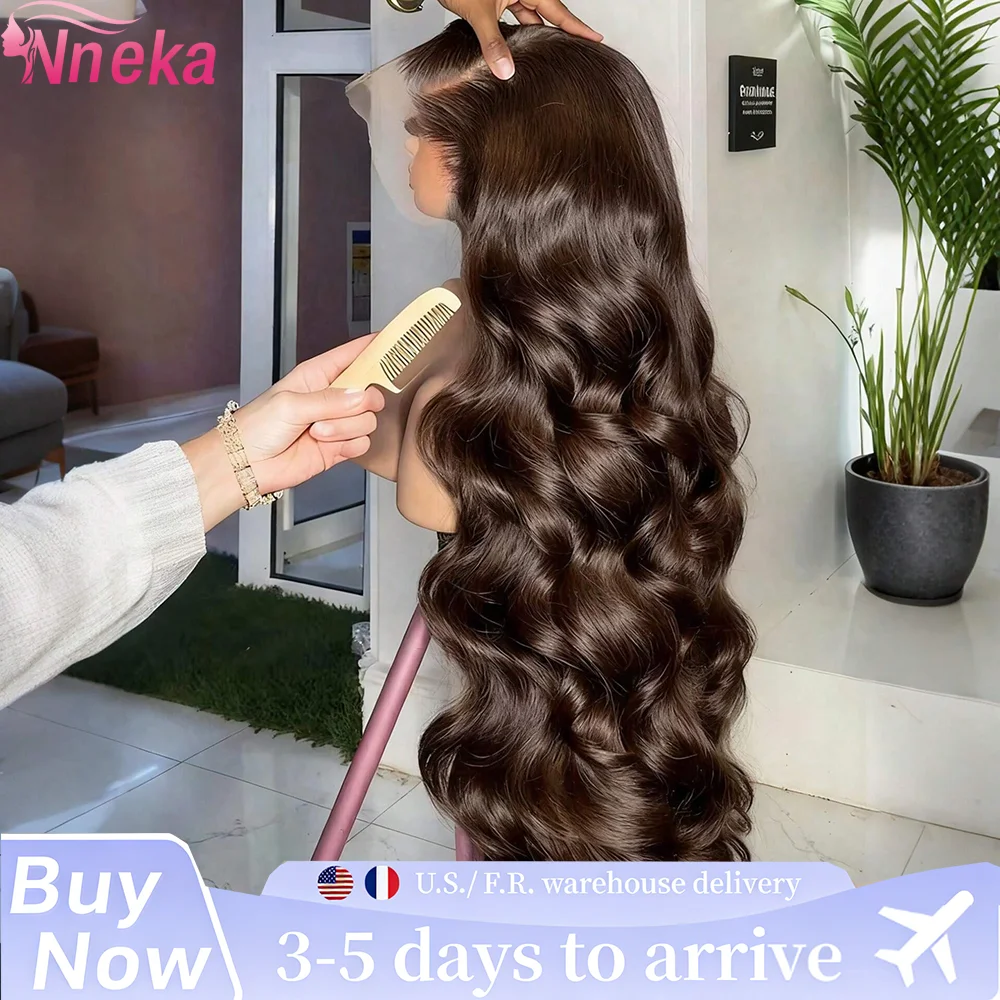 

Накладные парики из натуральных волос 13x6, шоколадно-коричневые, с HD-кружевной основой, волнистые, 36 дюймов, цветные, для женщин, плотность 200%