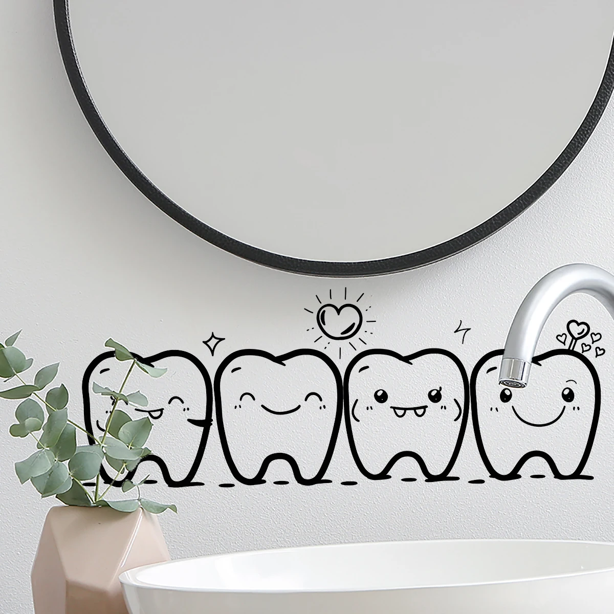 Autocollant mural d'art moderne en PVC imperméable, facile à déchirer et à installer pour salle de bain, chambre à coucher, ark, décoration de la maison, 1 pièce