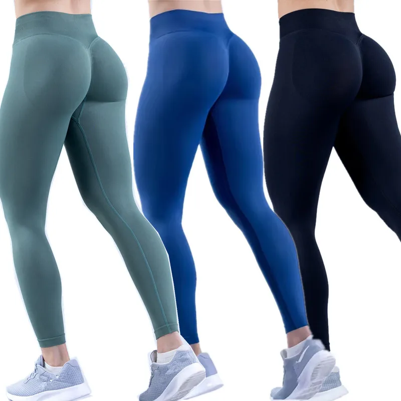 Women Impact Yoga Leggings Fitness Pants Butt Lifting Tights Tummy Control Squat Proof Workout Tights Seamless Sports Pants