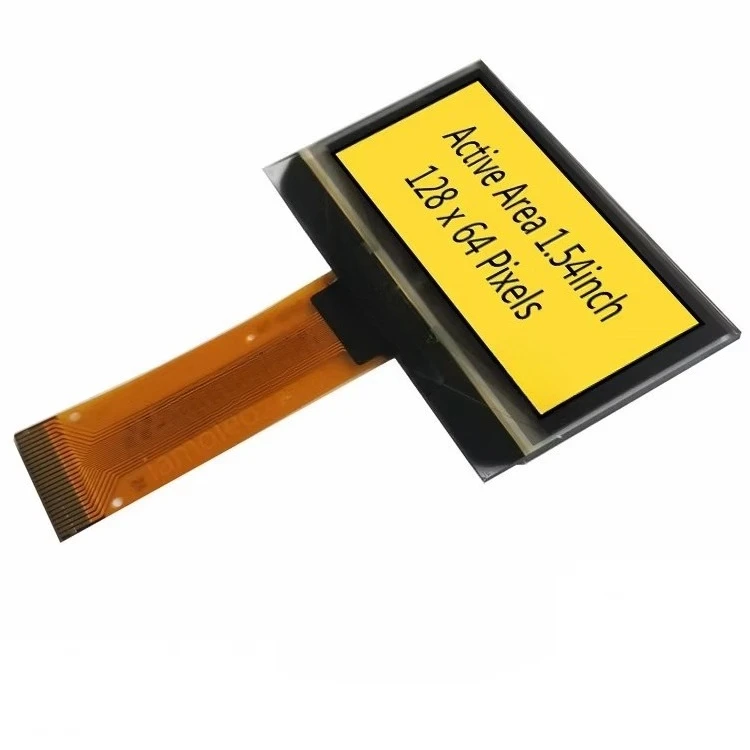 1.54 Inch Yellow OLED Display Module, 128x64 Pixels 24pin SSD1305, UG-2864ASYCG15, I2C SPI Parallel Interface