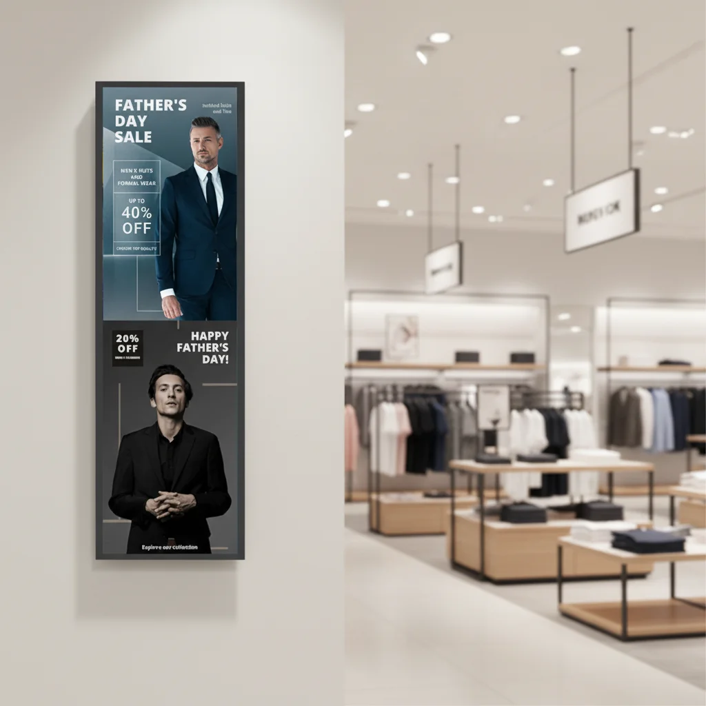 16.4 23.1 29 35 37 37.8 47.1 Inch Stretched bar Display Indoor Wide Lcd Shelf Advertising Screen for Retail Shore