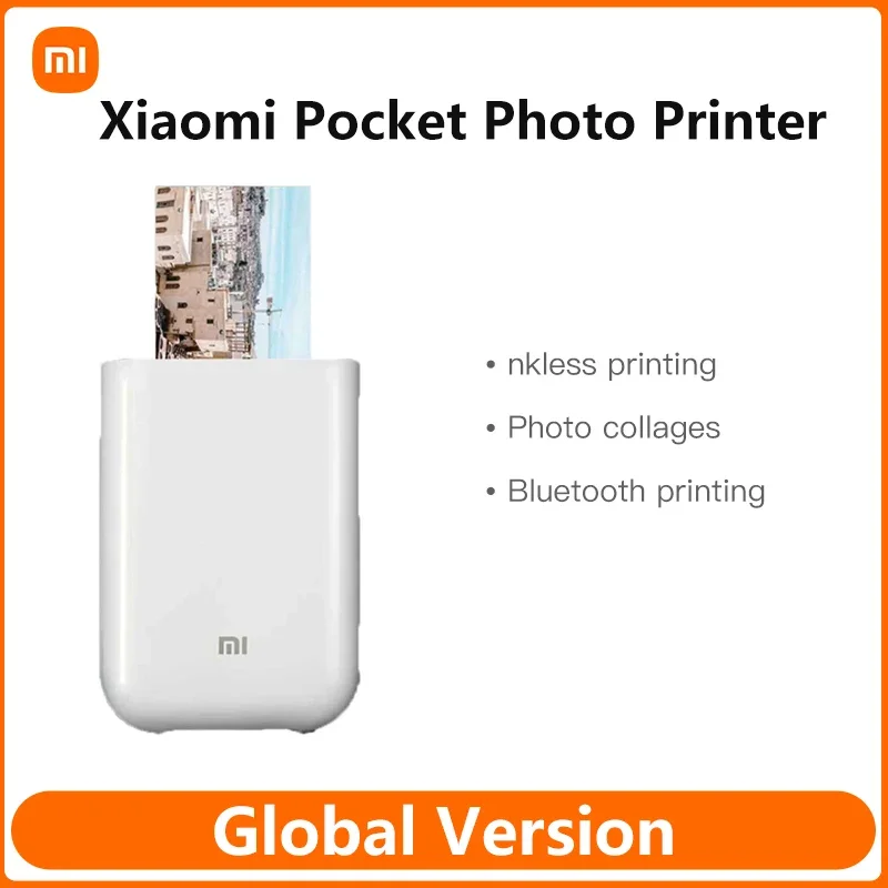 New Original Portable Mini Xiaomi Pocket Photo Printer Wireless Bluetooth Thermal Print AR Video Mijia ZINK Self-adhesive Color