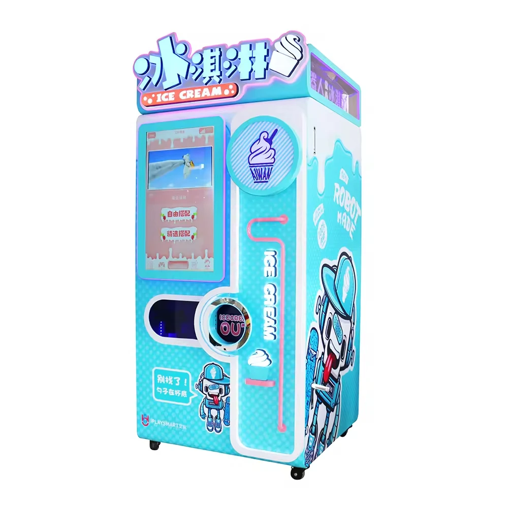 Smart System Automatic Clean Ice Cream Vending Machine Flavor Ice Cream Making Commercial Automatic Machine With Elevator 3500w