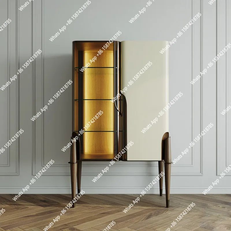 Italian light luxury style high style wine high-end furniture living room dining room decoration dining side cabinet solid wood