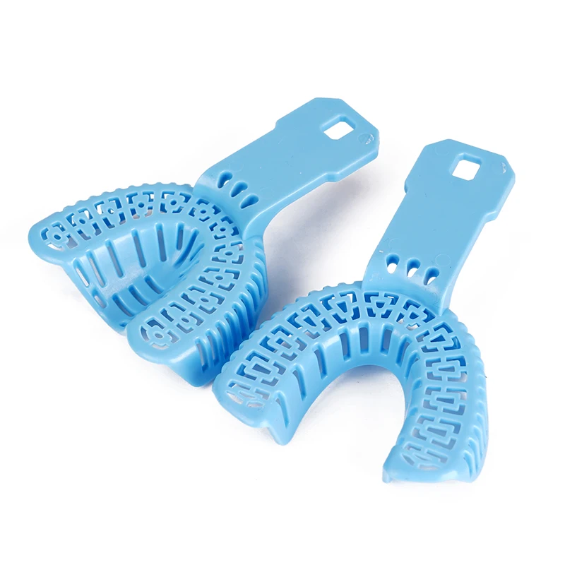 Emporte-dents en plastique pour implant dentaire, moule partiel à bouche complète, plateaux à empreintes de poulet, outils de dentiste, S, M, L, ensemble de 6 pièces