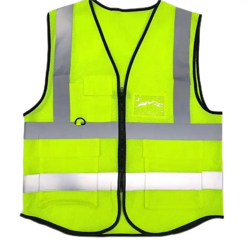 top trending straffic road working jackets security turn signal safety vest with pockets and zipper for sale