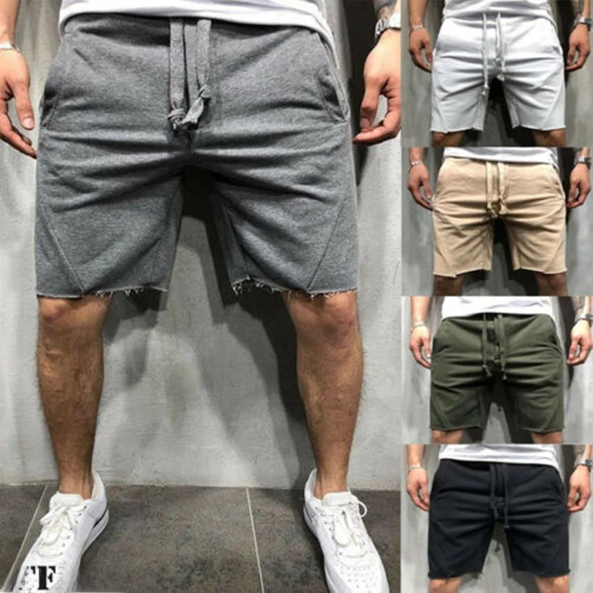 

Men's Muscle Fitness Exercise Straight Hip Hop Loose Fit Casual Pants Breathable Comfortable Knitted mid Waist Trousers