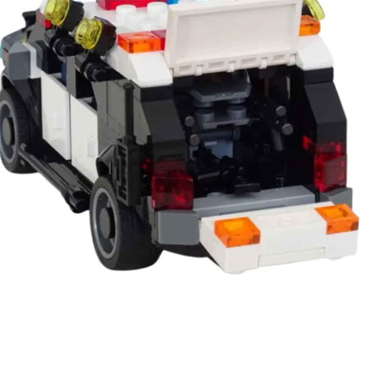 , Blocos de construção de veículos policiais de resposta tática MOC com portas abertas, kit de modelo de tijolos SUV blindados para presente de crianças adultas