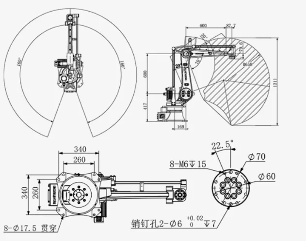 Brazo mecánico de clasificación de cuatro ejes, Robot Industrial, carga y descarga, brazo mecánico de alta soldadura