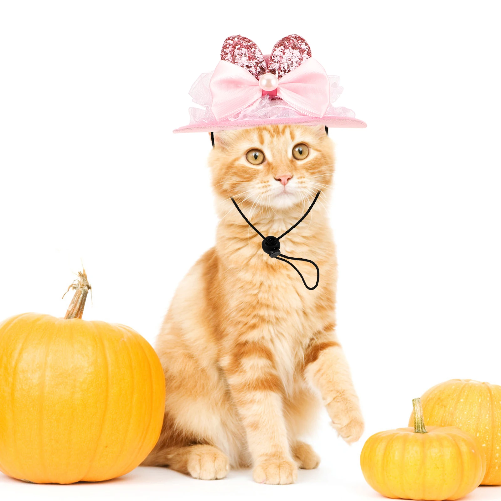 

Hat for Puppies and Kittens Adorable Bowknot Bunny Ear Style Pet Sun Hat for Outdoor Events and Daily Fashion