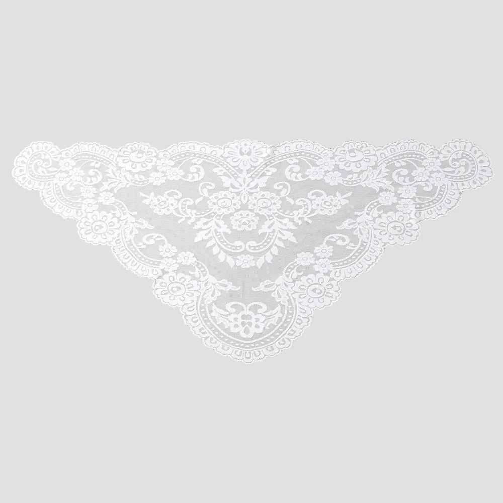 

Vintage White Dot Lace Scarf Embroidery Thin Foulard Bandana Head Covering Hair Accessory Wedding Triangular Headscarf Women