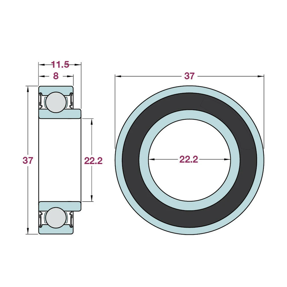 Bicycle Maintenance Part Bottom Bracket Bearing Model MR22237 for SRAM For GXP Systems Made of High Strength Steel