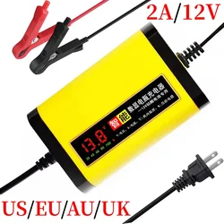 Full Automatic Motorcycle Car Battery Charger 12V 5A Smart Fast Power Charging for AGM GEL Wet Dry Lead Acid Digital LCD Display