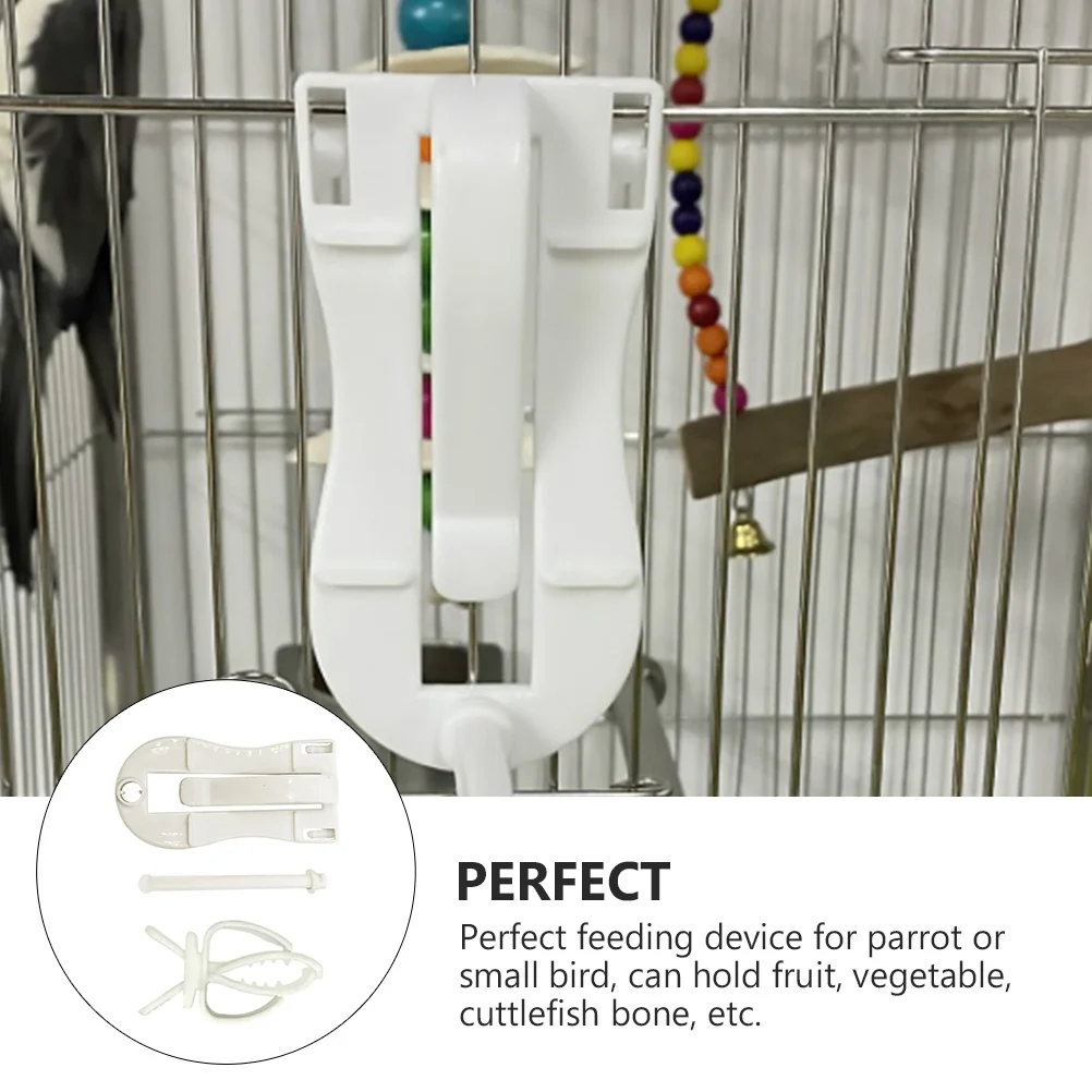 

4 Pcs Fixed Clip Bird Cage Supply Clamp for Birdcage Pet White Practical Cuttlebone