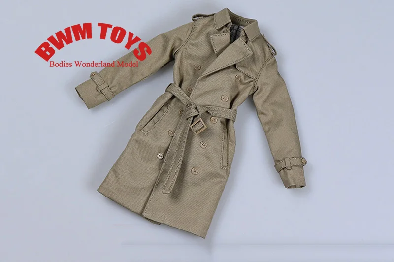 6 Colors 1/6 Trench Coat Windcoat Outerwear Long Jacket Overcoat Windbreaker Clothes for 12\'\' Female Action Figure Accessories