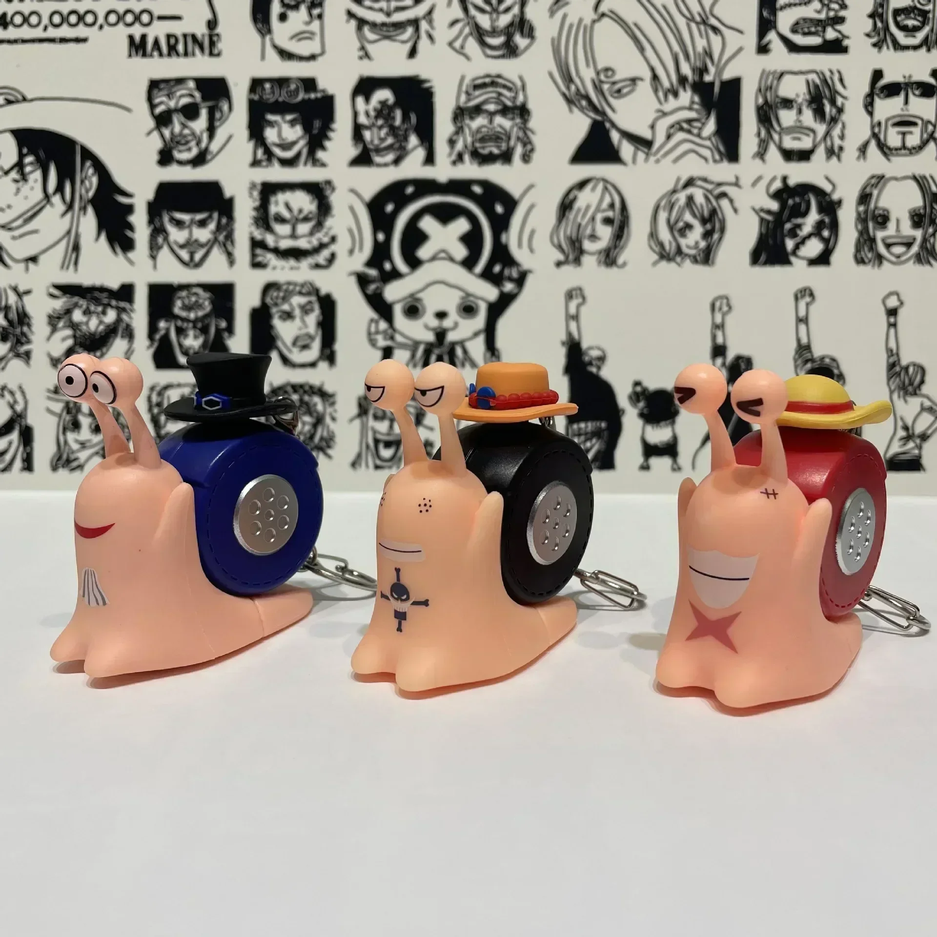 One Piece Sprachrekorder Mushi Modell Spielzeug Cartoon Luffy Sabo Ace Schneckenförmiges Telefon mit Tonaufnahme-Funktion Spielzeug für Kinder Geschenke – Detail 2