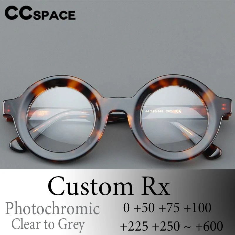 

P57151 Trend фотохромные очки для чтения круглые леопардовые оптические винтажные ацетатные очки по рецепту на заказ для любой диоптрии