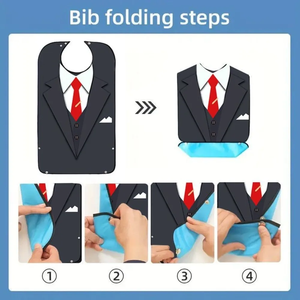 Waterproof Suit Jacket Gentleman Adult Bib Soft Washable Elderly Eating Bib Quick Dry Breathable Clothing Protectors for Elderly